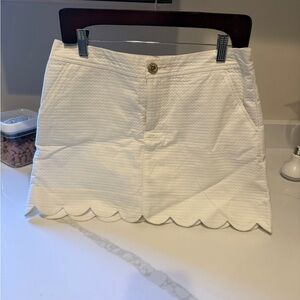 Lilly Pulitzer White Scalloped Skirt